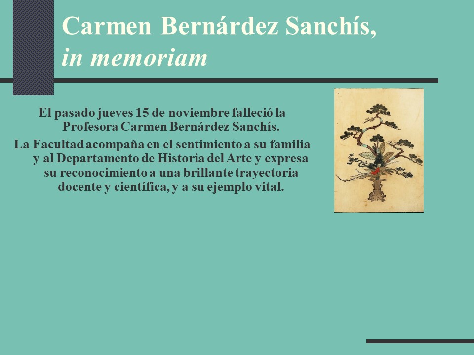 Carmen Bernárdez Sanchís, in memoriam